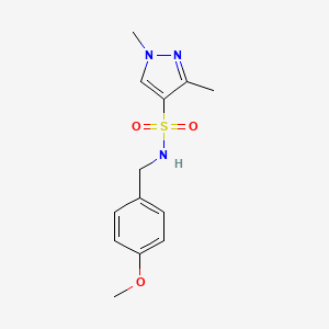 molecular formula C13H17N3O3S B5284227 N-(4-methoxybenzyl)-1,3-dimethyl-1H-pyrazole-4-sulfonamide 