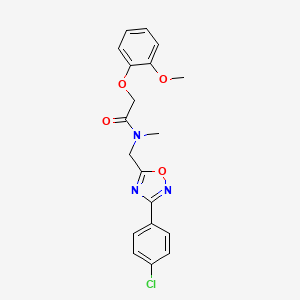 molecular formula C19H18ClN3O4 B5284286 N-{[3-(4-chlorophenyl)-1,2,4-oxadiazol-5-yl]methyl}-2-(2-methoxyphenoxy)-N-methylacetamide 