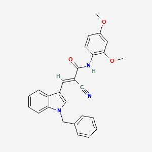 molecular formula C27H23N3O3 B5284317 3-(1-benzyl-1H-indol-3-yl)-2-cyano-N-(2,4-dimethoxyphenyl)acrylamide 