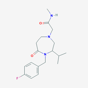 molecular formula C18H26FN3O2 B5284328 2-[4-(4-fluorobenzyl)-3-isopropyl-5-oxo-1,4-diazepan-1-yl]-N-methylacetamide 