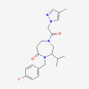 4-(4-fluorobenzyl)-3-isopropyl-1-[(4-methyl-1H-pyrazol-1-yl)acetyl]-1,4-diazepan-5-one