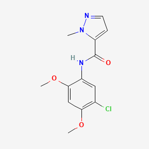 molecular formula C13H14ClN3O3 B5284357 N-(5-chloro-2,4-dimethoxyphenyl)-1-methyl-1H-pyrazole-5-carboxamide 