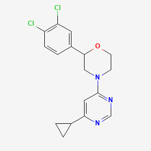 molecular formula C17H17Cl2N3O B5284382 4-(6-cyclopropylpyrimidin-4-yl)-2-(3,4-dichlorophenyl)morpholine 