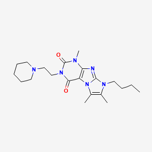 8-butyl-1,6,7-trimethyl-3-[2-(1-piperidinyl)ethyl]-1H-imidazo[2,1-f]purine-2,4(3H,8H)-dione