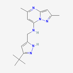 molecular formula C16H22N6 B5284432 N-[(3-tert-butyl-1H-pyrazol-5-yl)methyl]-2,5-dimethylpyrazolo[1,5-a]pyrimidin-7-amine 