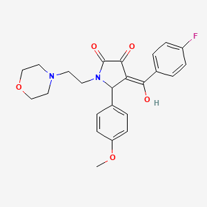 (4E)-4-[(4-fluorophenyl)-hydroxymethylidene]-5-(4-methoxyphenyl)-1-(2-morpholin-4-ylethyl)pyrrolidine-2,3-dione