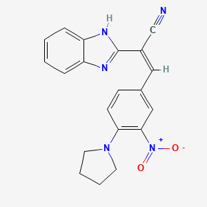 molecular formula C20H17N5O2 B5284511 2-(1H-benzimidazol-2-yl)-3-[3-nitro-4-(1-pyrrolidinyl)phenyl]acrylonitrile 