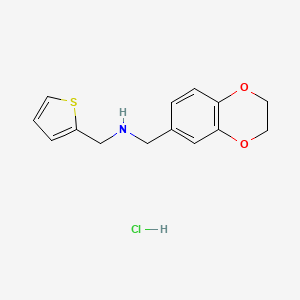 molecular formula C14H16ClNO2S B5284523 1-(2,3-dihydro-1,4-benzodioxin-6-yl)-N-(thiophen-2-ylmethyl)methanamine;hydrochloride 