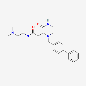 molecular formula C24H32N4O2 B5284572 2-[1-(4-biphenylylmethyl)-3-oxo-2-piperazinyl]-N-[2-(dimethylamino)ethyl]-N-methylacetamide 