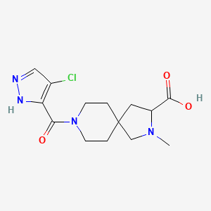 8-[(4-chloro-1H-pyrazol-3-yl)carbonyl]-2-methyl-2,8-diazaspiro[4.5]decane-3-carboxylic acid