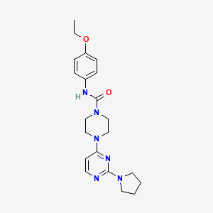 molecular formula C21H28N6O2 B5284623 N-(4-ethoxyphenyl)-4-[2-(1-pyrrolidinyl)-4-pyrimidinyl]-1-piperazinecarboxamide 