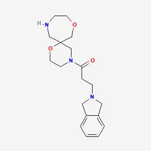 molecular formula C19H27N3O3 B5284639 4-[3-(1,3-dihydro-2H-isoindol-2-yl)propanoyl]-1,8-dioxa-4,11-diazaspiro[5.6]dodecane 