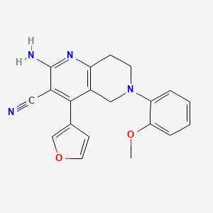 molecular formula C20H18N4O2 B5284645 2-amino-4-(3-furyl)-6-(2-methoxyphenyl)-5,6,7,8-tetrahydro-1,6-naphthyridine-3-carbonitrile 