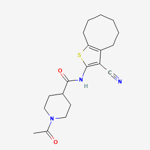 molecular formula C19H25N3O2S B5284668 1-acetyl-N-(3-cyano-4,5,6,7,8,9-hexahydrocycloocta[b]thien-2-yl)-4-piperidinecarboxamide 