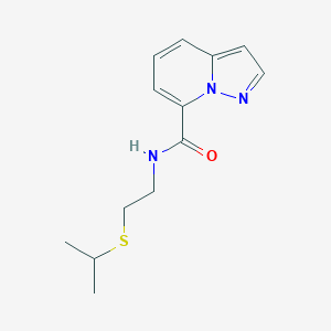 molecular formula C13H17N3OS B5284679 N-[2-(isopropylthio)ethyl]pyrazolo[1,5-a]pyridine-7-carboxamide 