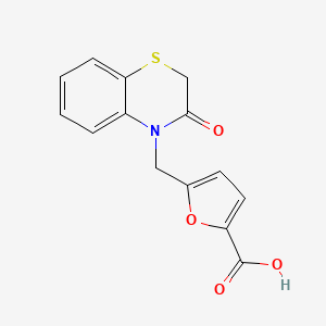 molecular formula C14H11NO4S B5284680 5-[(3-oxo-2,3-dihydro-4H-1,4-benzothiazin-4-yl)methyl]-2-furoic acid 