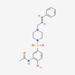 N-[2-methoxy-5-[4-[(E)-3-phenylprop-2-enyl]piperazin-1-yl]sulfonylphenyl]acetamide