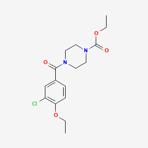 molecular formula C16H21ClN2O4 B5284703 ethyl 4-(3-chloro-4-ethoxybenzoyl)-1-piperazinecarboxylate 