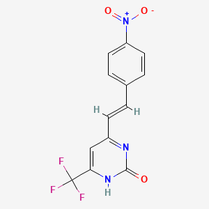 molecular formula C13H8F3N3O3 B5284713 4-[2-(4-nitrophenyl)vinyl]-6-(trifluoromethyl)-2(1H)-pyrimidinone 