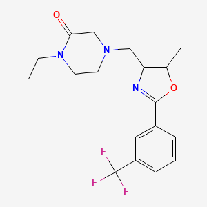 1-ethyl-4-({5-methyl-2-[3-(trifluoromethyl)phenyl]-1,3-oxazol-4-yl}methyl)piperazin-2-one