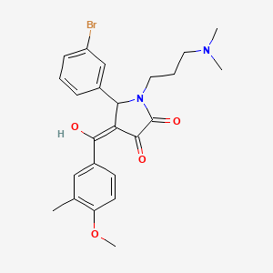 molecular formula C24H27BrN2O4 B5284764 5-(3-bromophenyl)-1-[3-(dimethylamino)propyl]-3-hydroxy-4-(4-methoxy-3-methylbenzoyl)-2,5-dihydro-1H-pyrrol-2-one 