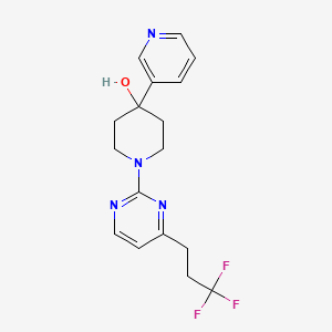 molecular formula C17H19F3N4O B5284780 4-pyridin-3-yl-1-[4-(3,3,3-trifluoropropyl)pyrimidin-2-yl]piperidin-4-ol 