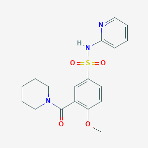 4-methoxy-3-(piperidine-1-carbonyl)-N-pyridin-2-ylbenzenesulfonamide