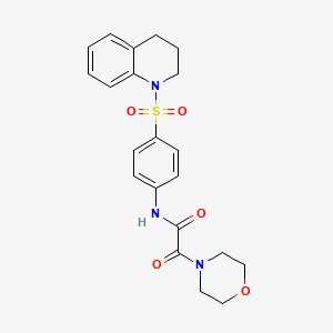 molecular formula C21H23N3O5S B5284868 N-[4-(3,4-dihydro-1(2H)-quinolinylsulfonyl)phenyl]-2-(4-morpholinyl)-2-oxoacetamide 