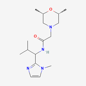 2-[(2R*,6S*)-2,6-dimethylmorpholin-4-yl]-N-[2-methyl-1-(1-methyl-1H-imidazol-2-yl)propyl]acetamide