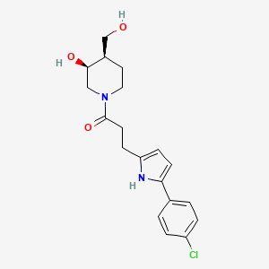 (3S*,4R*)-1-{3-[5-(4-chlorophenyl)-1H-pyrrol-2-yl]propanoyl}-4-(hydroxymethyl)-3-piperidinol