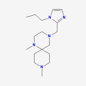 molecular formula C17H31N5 B5284923 1,9-dimethyl-4-[(1-propyl-1H-imidazol-2-yl)methyl]-1,4,9-triazaspiro[5.5]undecane 