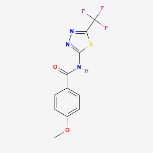 molecular formula C11H8F3N3O2S B5284929 4-methoxy-N-[5-(trifluoromethyl)-1,3,4-thiadiazol-2-yl]benzamide 