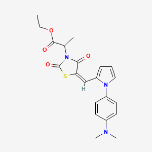 ethyl 2-[(5E)-5-[[1-[4-(dimethylamino)phenyl]pyrrol-2-yl]methylidene]-2,4-dioxo-1,3-thiazolidin-3-yl]propanoate