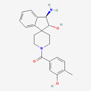 (2R*,3R*)-3-amino-1'-(3-hydroxy-4-methylbenzoyl)-2,3-dihydrospiro[indene-1,4'-piperidin]-2-ol