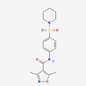 3,5-dimethyl-N-[4-(1-piperidinylsulfonyl)phenyl]-4-isoxazolecarboxamide