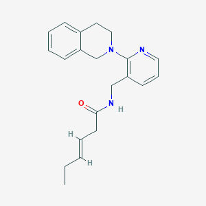 (3E)-N-{[2-(3,4-dihydroisoquinolin-2(1H)-yl)pyridin-3-yl]methyl}hex-3-enamide