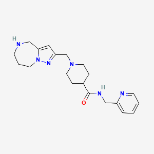 molecular formula C20H28N6O B5285008 N-(2-pyridinylmethyl)-1-(5,6,7,8-tetrahydro-4H-pyrazolo[1,5-a][1,4]diazepin-2-ylmethyl)-4-piperidinecarboxamide 