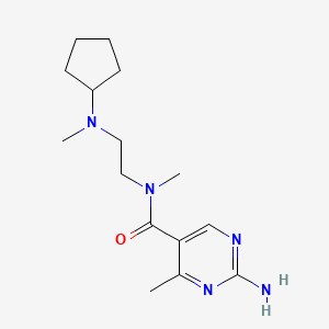 molecular formula C15H25N5O B5285096 2-amino-N-{2-[cyclopentyl(methyl)amino]ethyl}-N,4-dimethylpyrimidine-5-carboxamide 