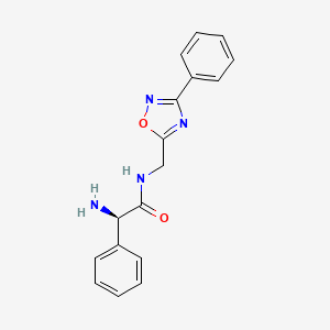 (2R)-2-amino-2-phenyl-N-[(3-phenyl-1,2,4-oxadiazol-5-yl)methyl]acetamide