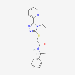 2-{[4-ethyl-5-(2-pyridinyl)-4H-1,2,4-triazol-3-yl]thio}-N-(1-phenylethyl)acetamide