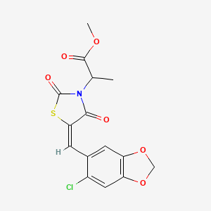 methyl 2-{5-[(6-chloro-1,3-benzodioxol-5-yl)methylene]-2,4-dioxo-1,3-thiazolidin-3-yl}propanoate