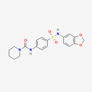 N-{4-[(1,3-benzodioxol-5-ylamino)sulfonyl]phenyl}-1-piperidinecarboxamide