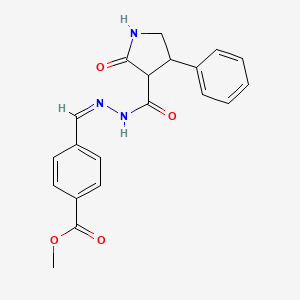 methyl 4-{2-[(2-oxo-4-phenyl-3-pyrrolidinyl)carbonyl]carbonohydrazonoyl}benzoate