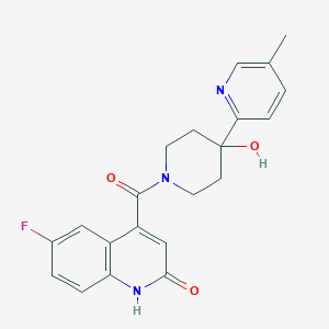 6-fluoro-4-{[4-hydroxy-4-(5-methylpyridin-2-yl)piperidin-1-yl]carbonyl}quinolin-2(1H)-one