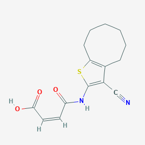 molecular formula C15H16N2O3S B5285221 (Z)-4-[(3-cyano-4,5,6,7,8,9-hexahydrocycloocta[b]thiophen-2-yl)amino]-4-oxobut-2-enoic acid 