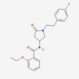 molecular formula C21H23FN2O3 B5285259 2-ethoxy-N-{1-[2-(4-fluorophenyl)ethyl]-5-oxopyrrolidin-3-yl}benzamide 