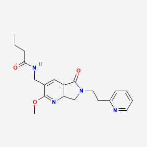 molecular formula C20H24N4O3 B5285269 N-{[2-methoxy-5-oxo-6-(2-pyridin-2-ylethyl)-6,7-dihydro-5H-pyrrolo[3,4-b]pyridin-3-yl]methyl}butanamide 