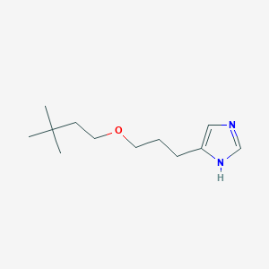 molecular formula C12H22N2O B528527 3-(1H-Imidazol-4-yl)propyl 3,3-dimethylbutyl ether 