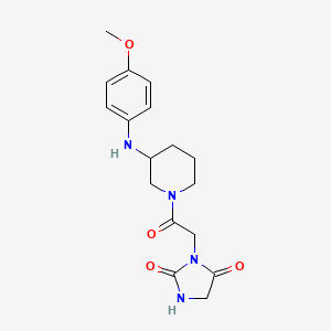 molecular formula C17H22N4O4 B5285306 3-(2-{3-[(4-methoxyphenyl)amino]-1-piperidinyl}-2-oxoethyl)-2,4-imidazolidinedione 