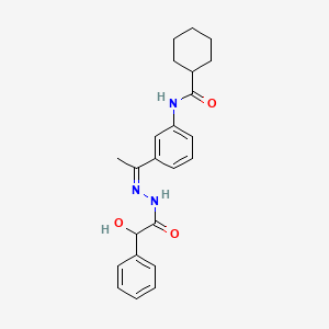 N-(3-{N-[hydroxy(phenyl)acetyl]ethanehydrazonoyl}phenyl)cyclohexanecarboxamide